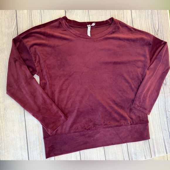 Cable & Gauge Women's Burgundy 2 pcs Jogger set top & pants /size L - Picture 7 of 15